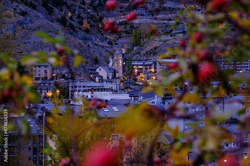 Canillo town in Andorra at night photo