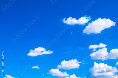 cute little fluffy clouds blue sky