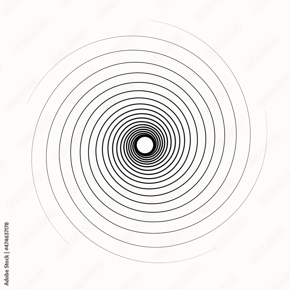 Radial hypnotic spiral on white background. Radial hypnotic spiral on white background.