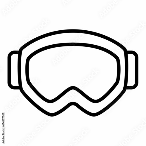 google winter sport ski glasses single isolated icon with outline style