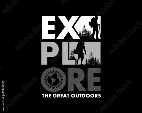 Explore The Outdoors Vintage T shirt design typography print ready template vector art 