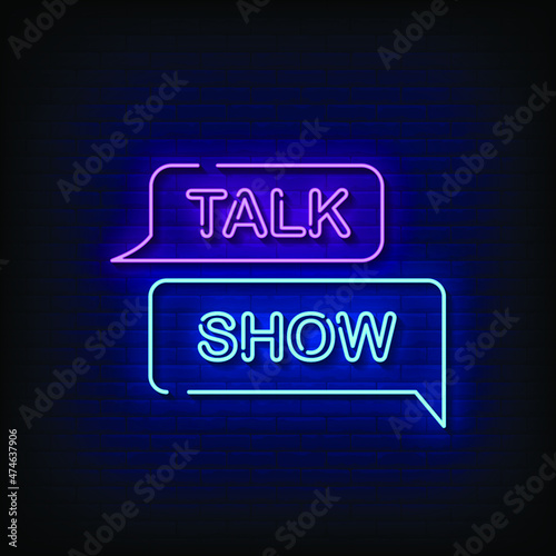 Talk Show Neon Signs Style Text Vector