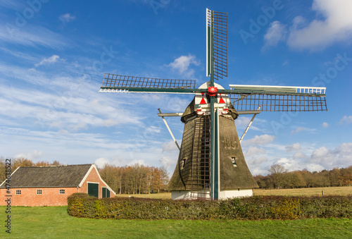 Historic windmill in the nature reserve of Oudemolen, Netherlands, Netherlands photo