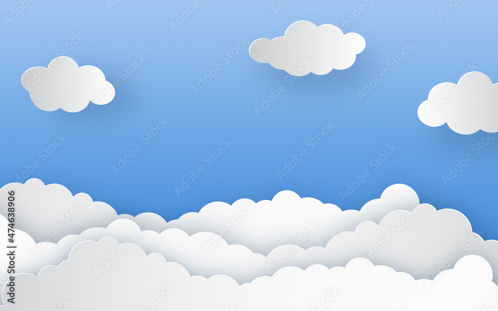 Clouds and Blue Sky Cartoon Background