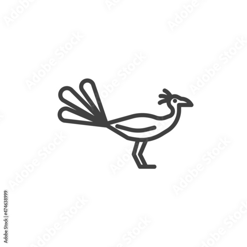 Peacock bird line icon