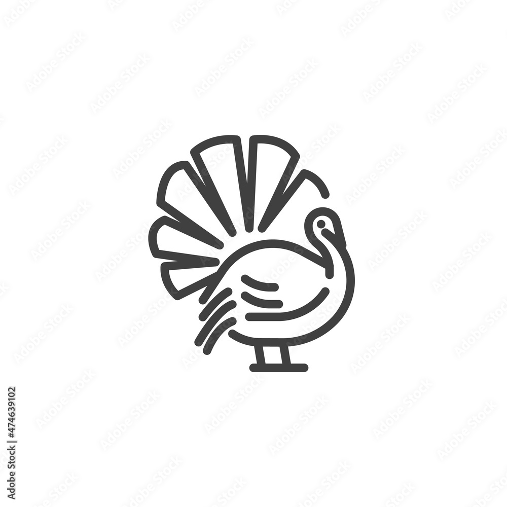 Turkey bird line icon Turkey bird line icon