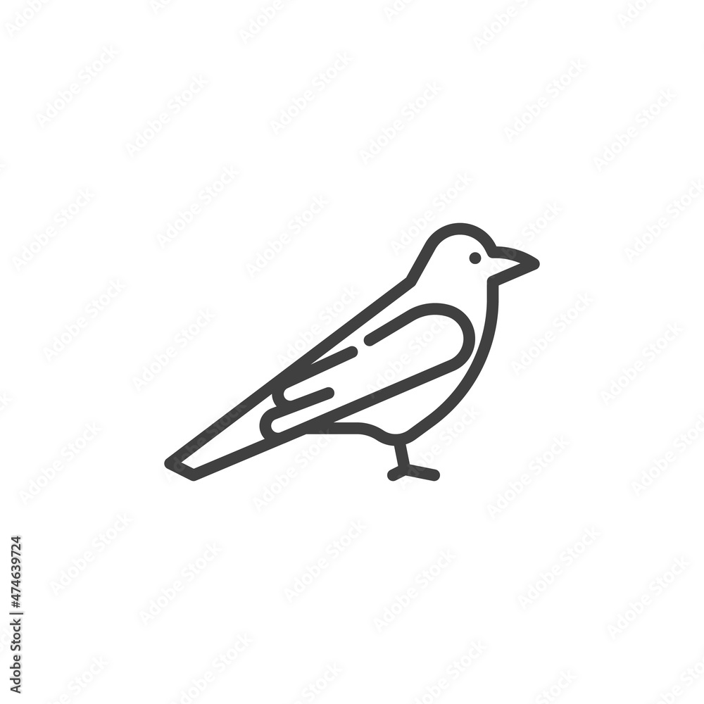 Obraz premium Raven bird line icon