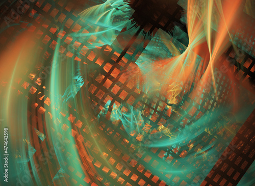 Abstract fractal color pattern on black backgraund