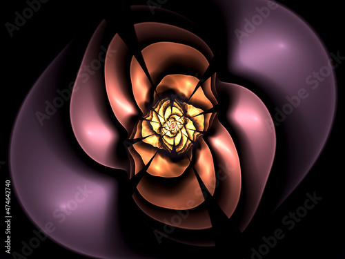 Abstract fractal color pattern on black backgraund