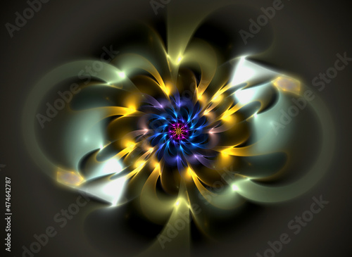 Abstract fractal color pattern on black backgraund