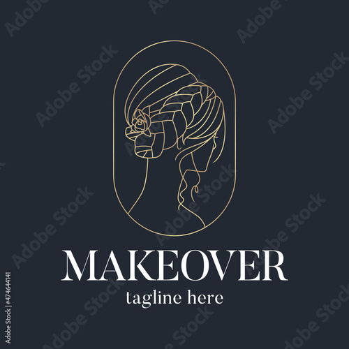 WebElegant beauty hair salon women logo line art templates