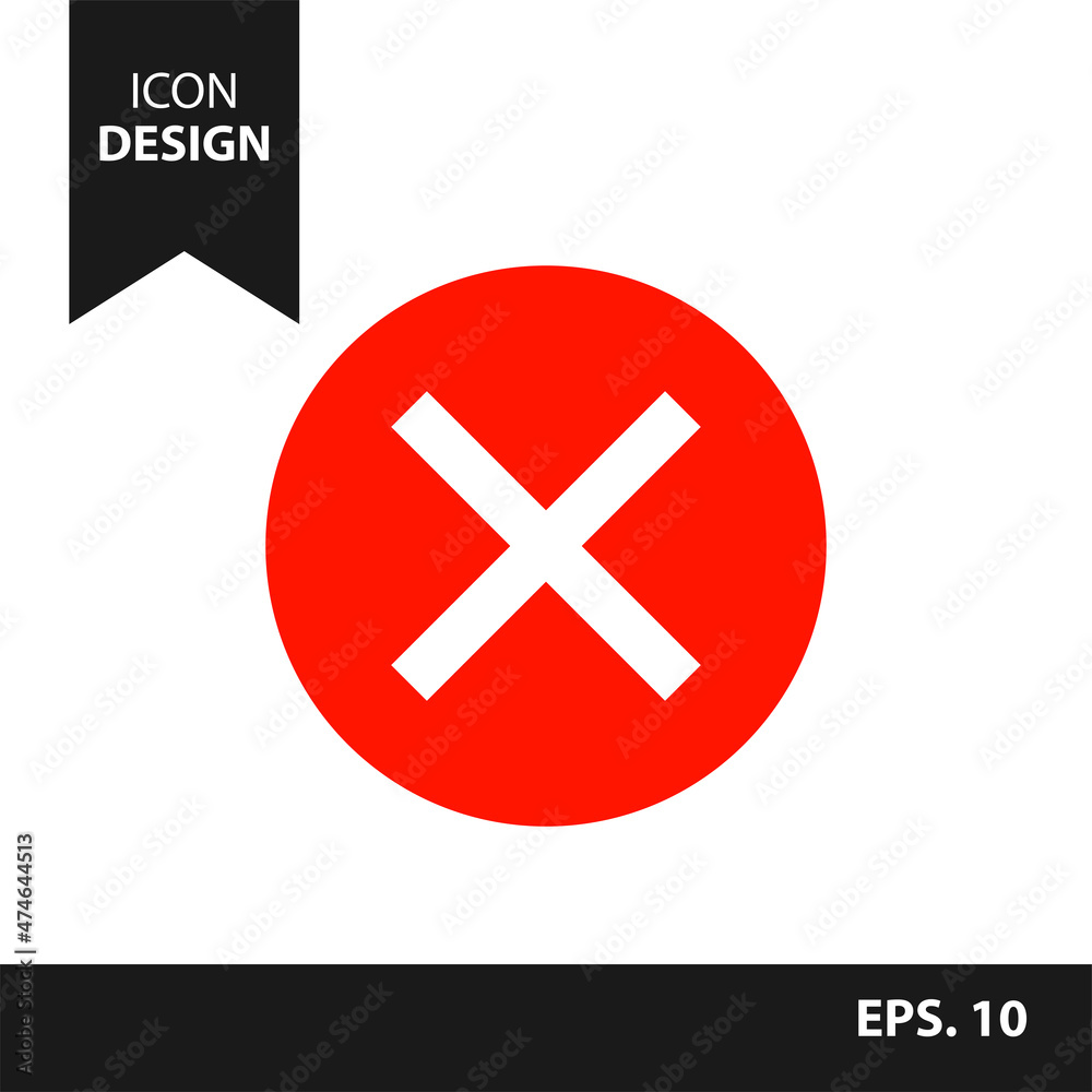 Wrong mark . line vector icon on white background Wrong mark . line vector icon on white background