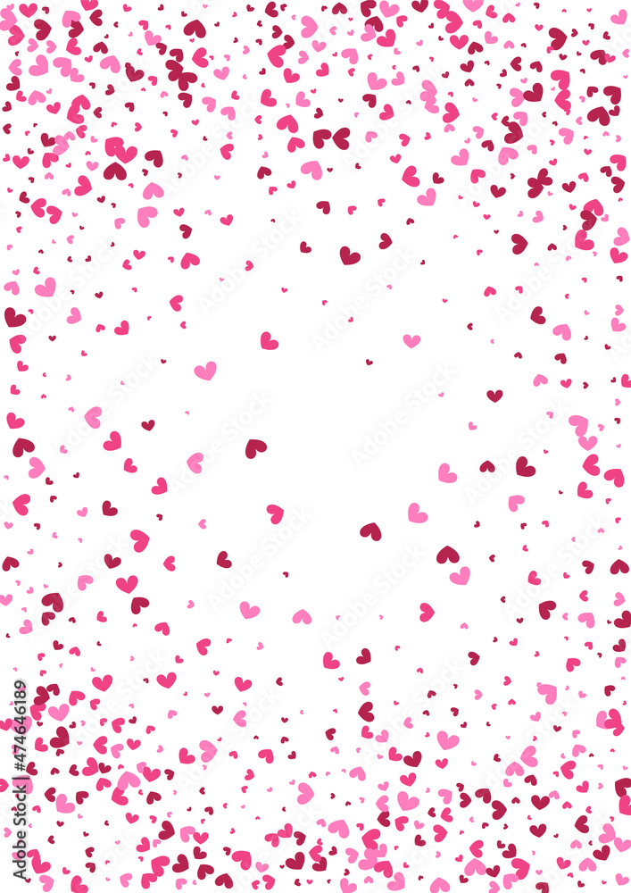 Purple Greeting Heart Texture. Rose Love Frame. Pink Confetti Wedding. Red Elegant Background. Card Wallpaper.