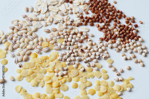 healthy diet nutrition ideas, white sorghum,  pearl barley, oats, buckwheats and pearl barley