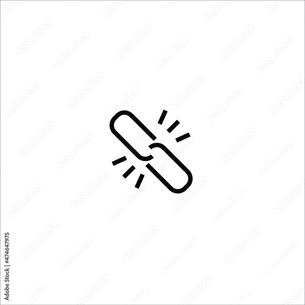 Link icon, two paper clips, link, vector, illustration