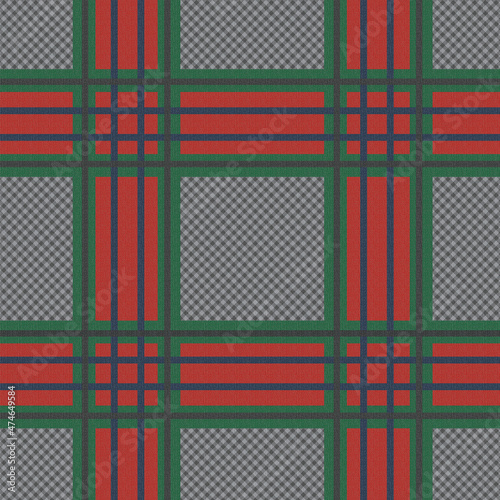 Fabric illustration with colorful tartan seamless pattern. Textured plaid background.