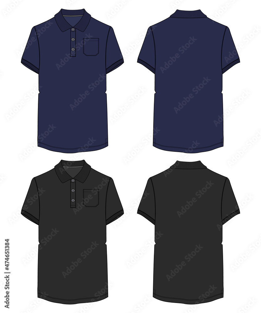 Black and navy color Short sleeve Polo T shirt overall technical ...