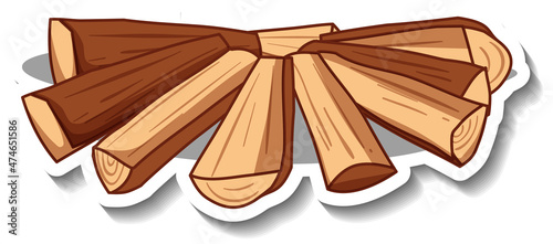 A sticker template with Campfire without fire isolated