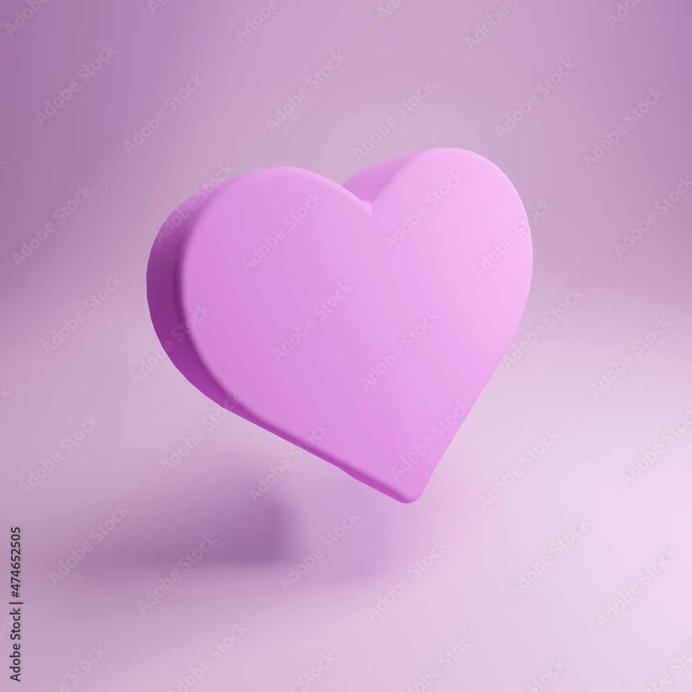Pink heart 3d illustration