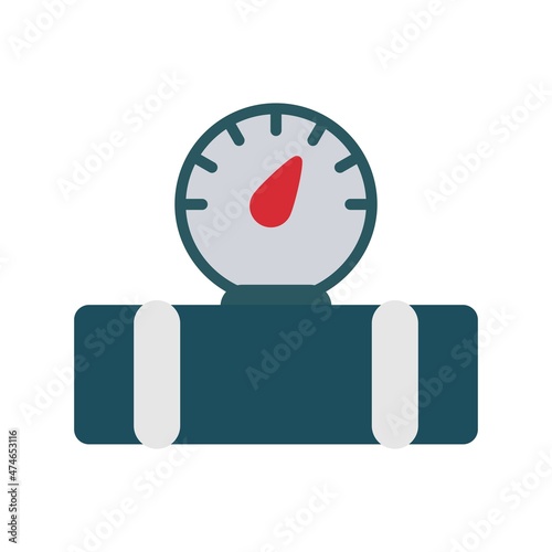 Fuel Guage Flat Vector Icon Design