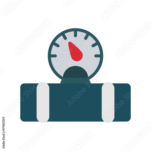 Gas Guage Flat Vector Icon Design