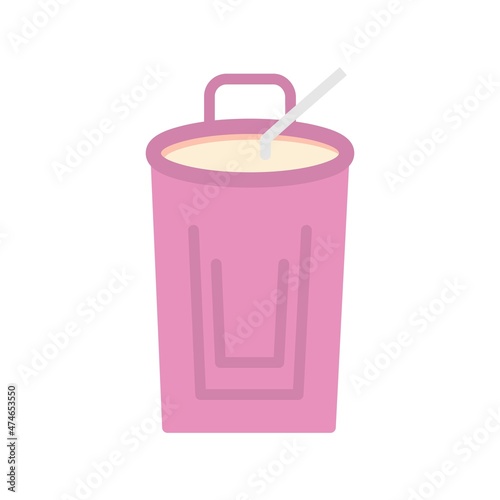 Take Away Coffee Glass Flat Vector Icon Design