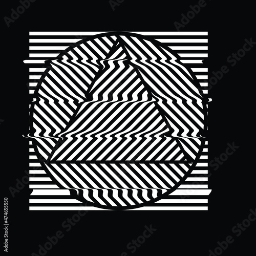 Glitch distorted geometric shape . Minimal art design . Destroyed melting logo . Trendy defect error shapes . Glitched design element .Broken effect .vector 