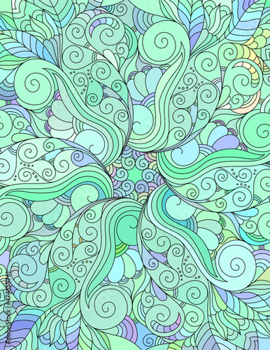 Elegant zentangle inspired illustration with tribal boho chic ornaments. Oriental ornamental background.