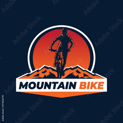 Mountain bike logo design template