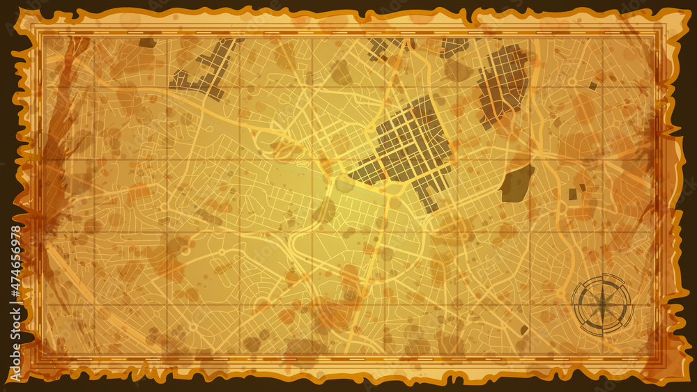 Obraz premium design art vintage map city