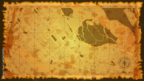 design art vintage map city Abu Dhabi