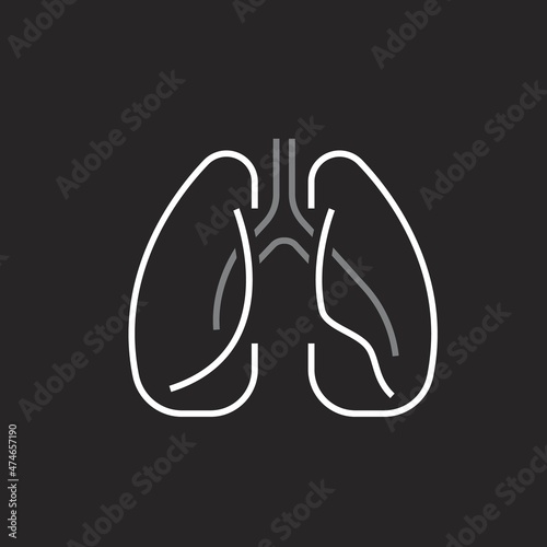 Healthy lungs. Outline icon in a trendy style. Vector illustration