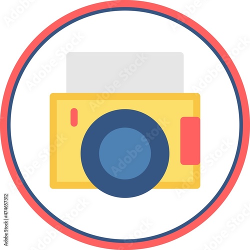 Vlog Flat Circle Vector Icon Design