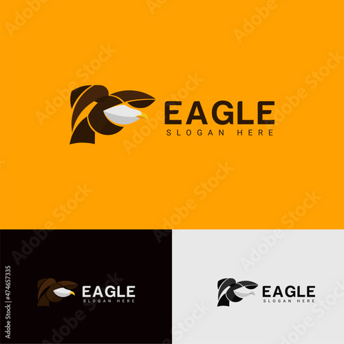 Eagle Logo Simple Modern Style With Brown Color