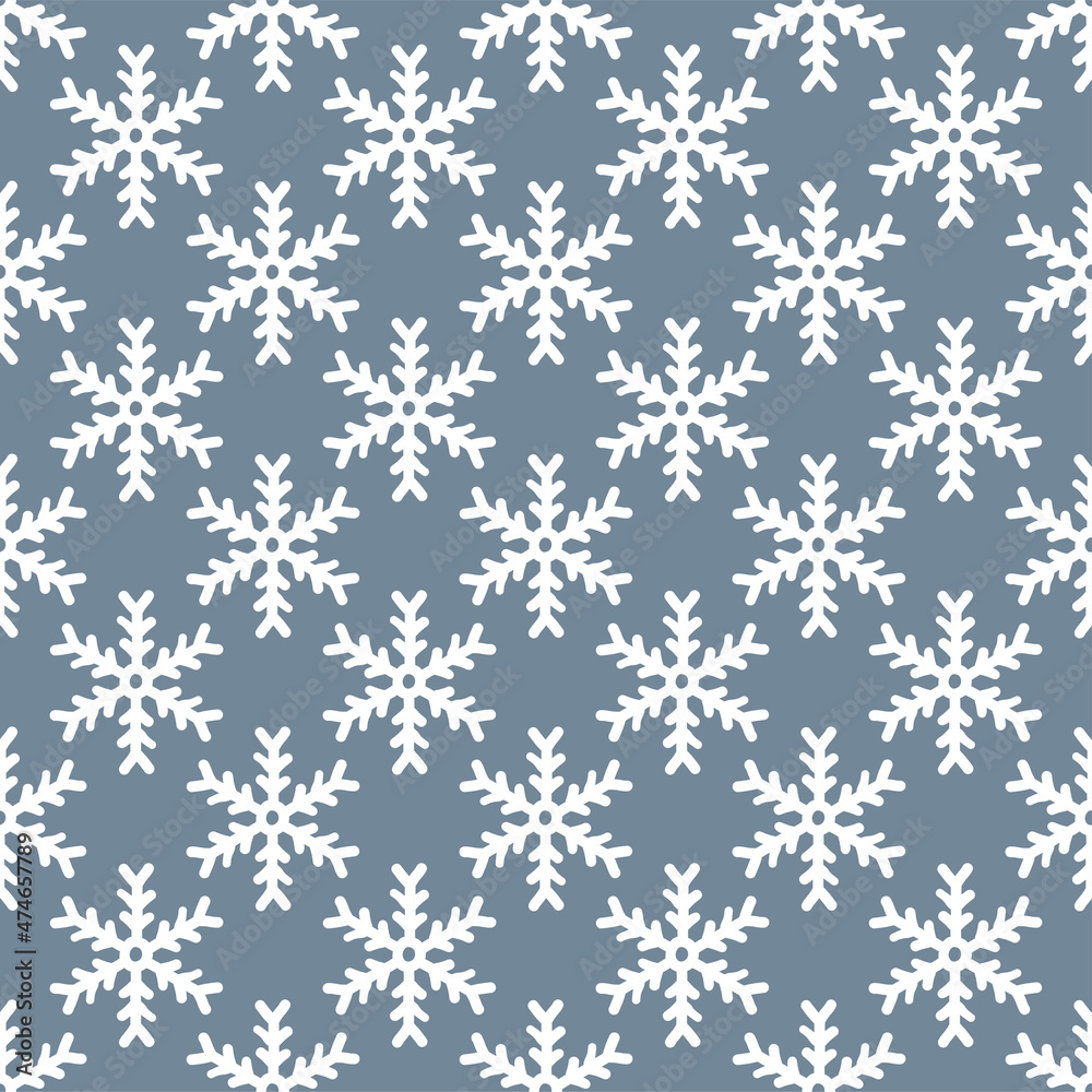 Vector Winter Snowflakes Seamless Pattern. Christmas hand drawn white snow print on dark gray background. New year texture for print, wrapping paper, design, fabric, decor, gift, backgrounds Vector Winter Snowflakes Seamless Pattern. Christmas hand drawn white snow print on dark gray background. New year texture for print, wrapping paper, design, fabric, decor, gift, backgrounds