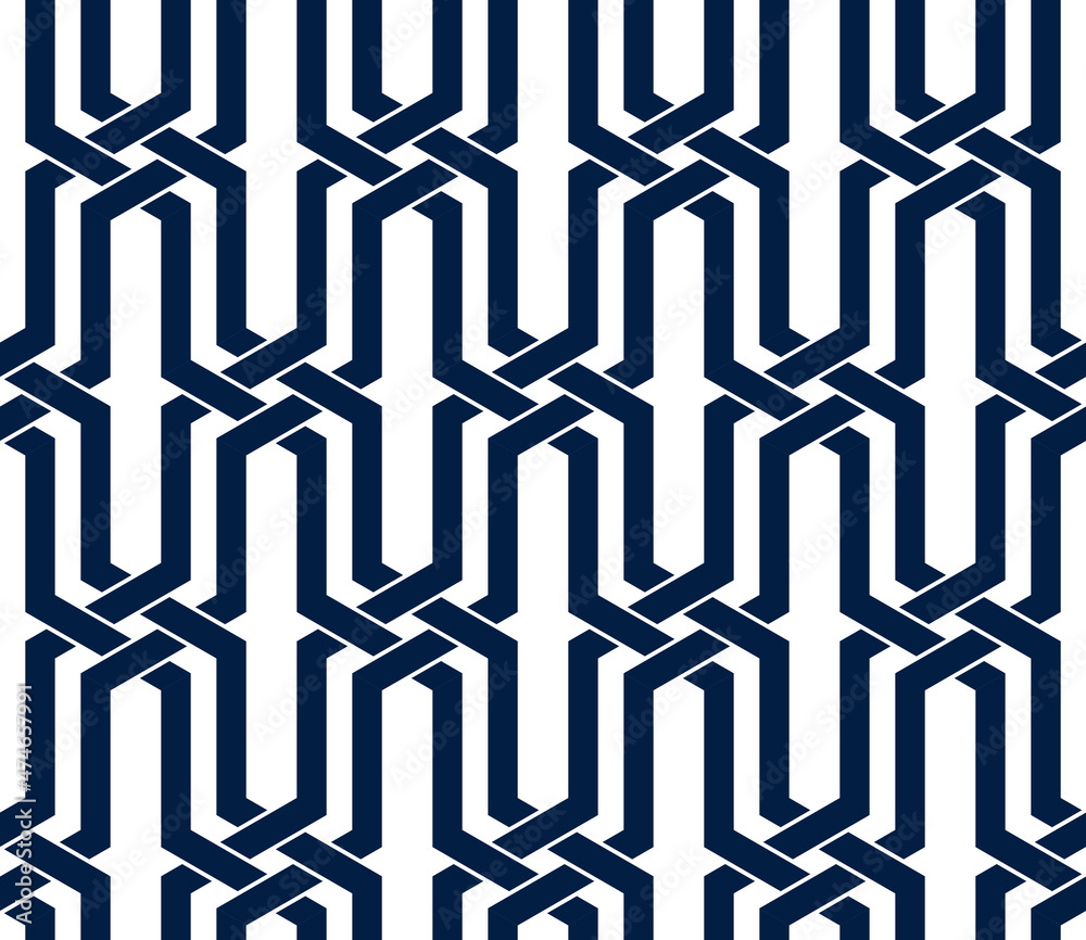 Stripy mesh weaving cubes seamless pattern, 3D abstract vector ...