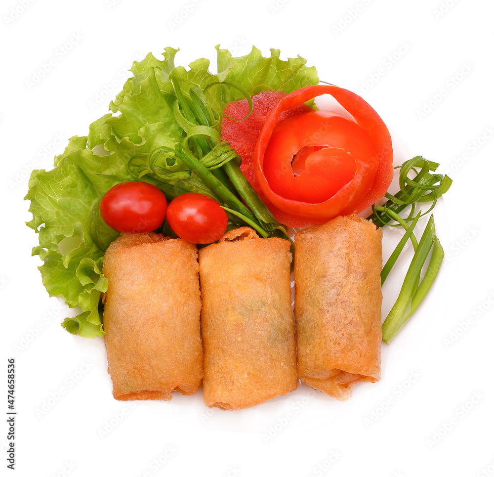 Deep Fried Spring Rolls, Popular as Lumpia or Popia. One Dish Served on Chinese New Year (Imlek) Family Dinner (Lumpia Rebung)