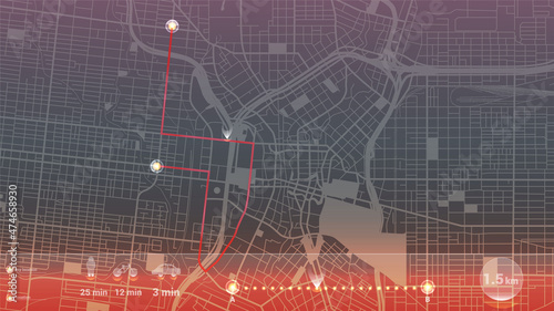 design art gps infographic map city of San Antonio