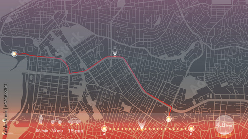 design art gps infographic map city of Porty Alegre