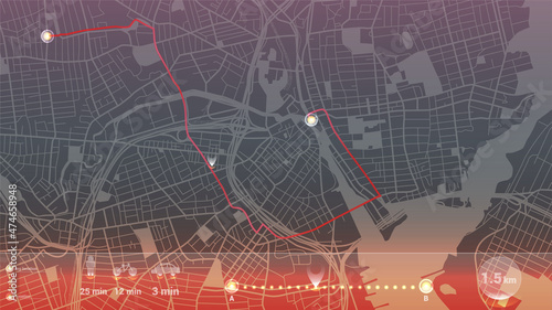 design art GPS infographic map city providence 