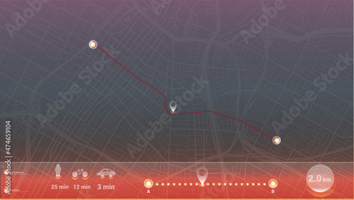 design art gps infographic map city of Los Angeles