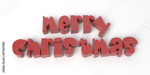 Render the words Merry Christmas on a plain background