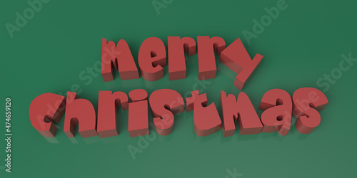 Render the words Merry Christmas on a plain background