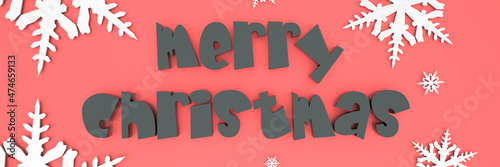 Render the words Merry Christmas on a plain background