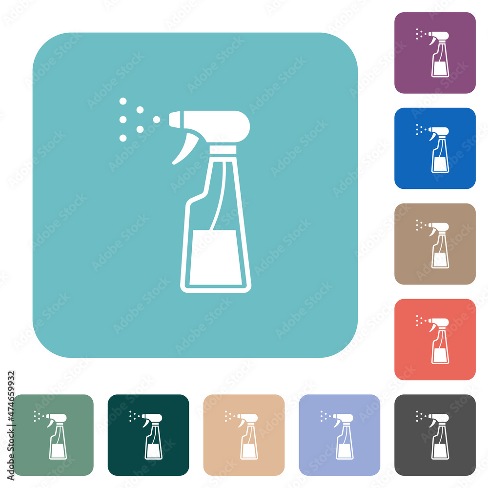 Spray bottle rounded square flat icons Spray bottle rounded square flat icons