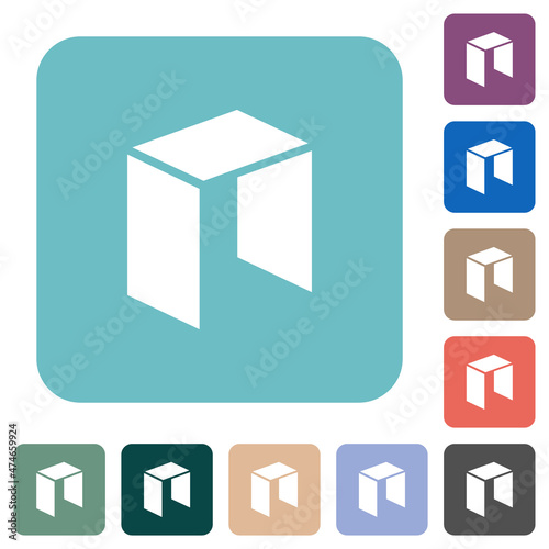 Neo digital cryptocurrency rounded square flat icons