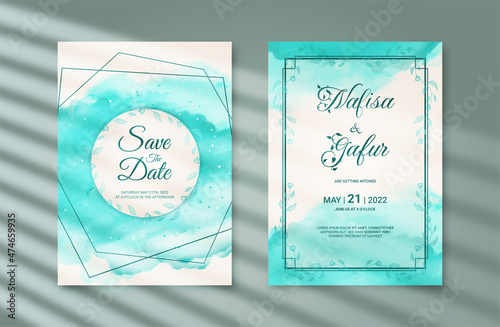 Beautiful wedding invitation card. Abstract watercolor background for invitation template