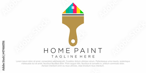 Painters Company Name Logo, Painting Logo, Home, House, Full Color Vector Template