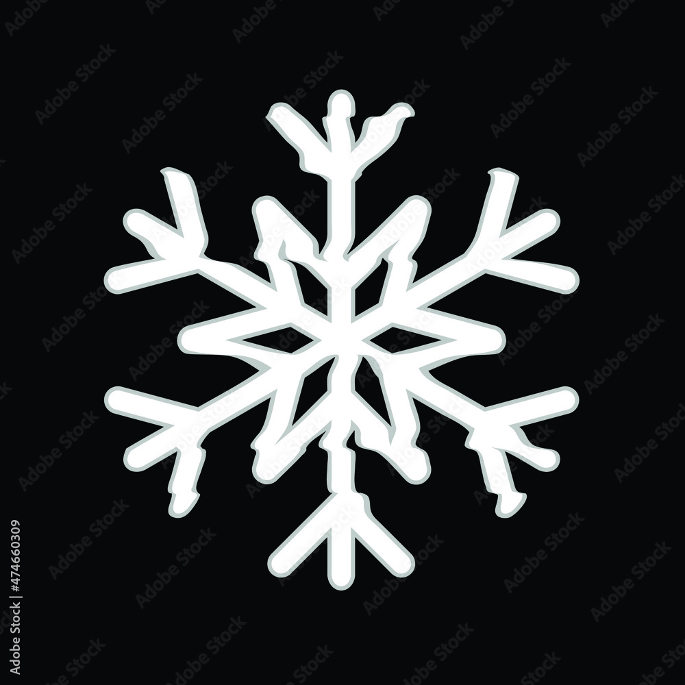 Glitched snowflake . Distorted flake .vector illustration