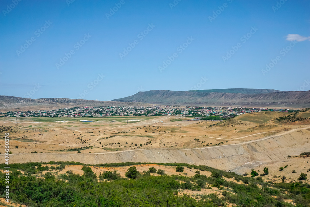 Beautiful view from the mountain to Chirkey village in Dagestan